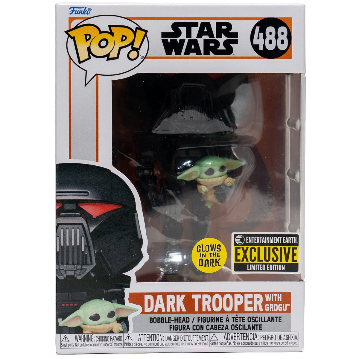 Star Wars: The Mandalorian Dark Trooper with Grogu Glow-in-the
