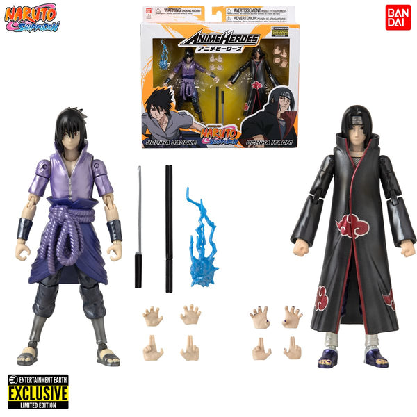 Naruto: Shippuden Anime Heroes Itachi and Sasuke Uchiha Action Figure 2-Pack - Entertainment Earth Exclusive