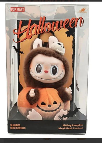 POP MART Labubu Happy Halloween Party Series Sitting Pumpkin Plush