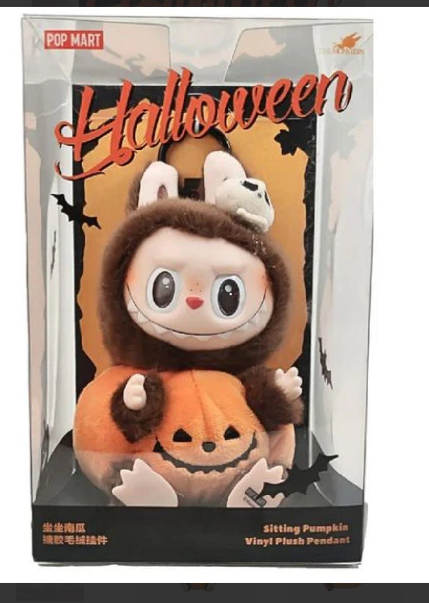 POP MART Labubu Happy Halloween Party Series Sitting Pumpkin Plush